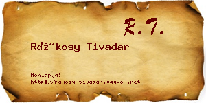 Rákosy Tivadar névjegykártya
